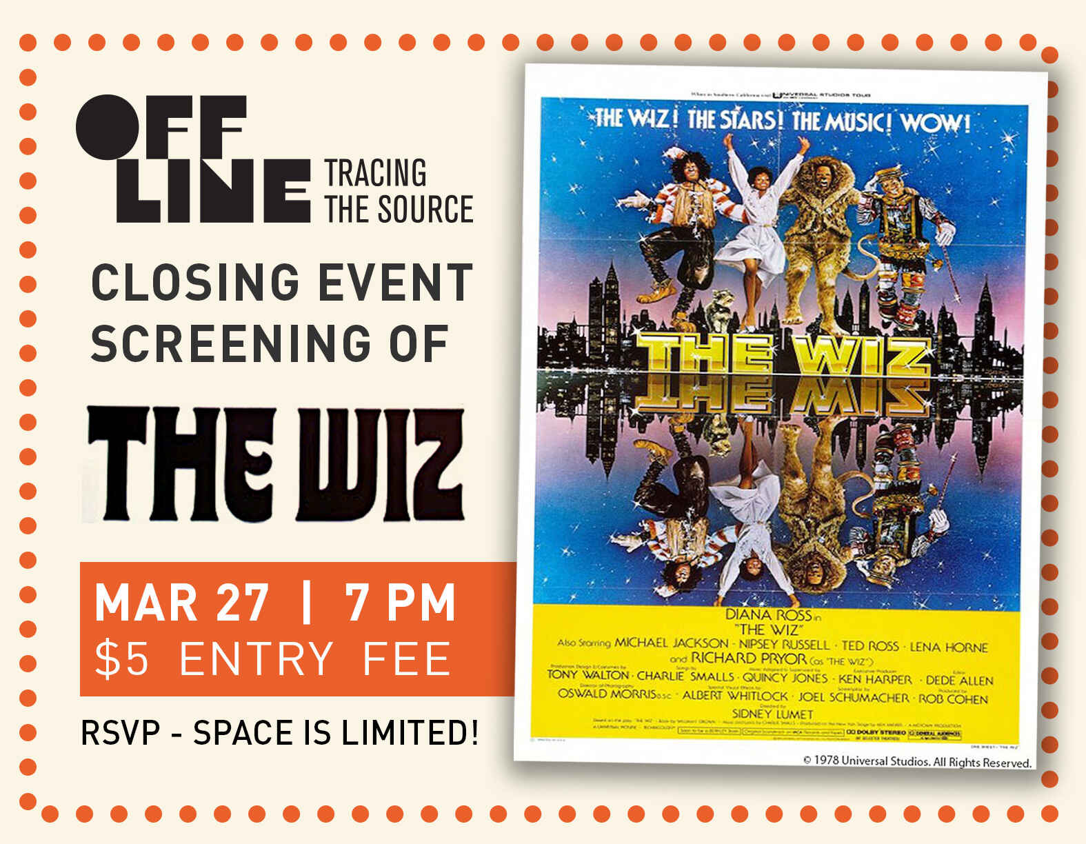 OFFLINE CLOSING WEEKEND AND "THE WIZ" WATCH PARTY image
