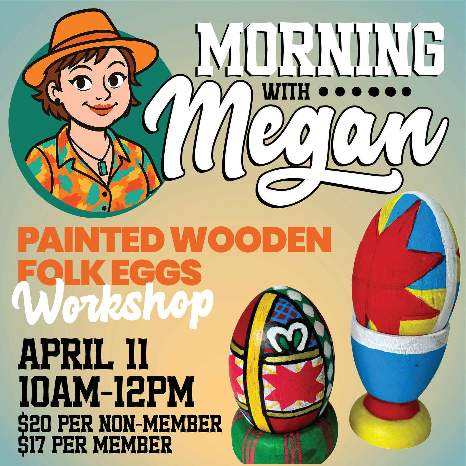 Morning with Megan: Painted Wooden Folk Eggs image