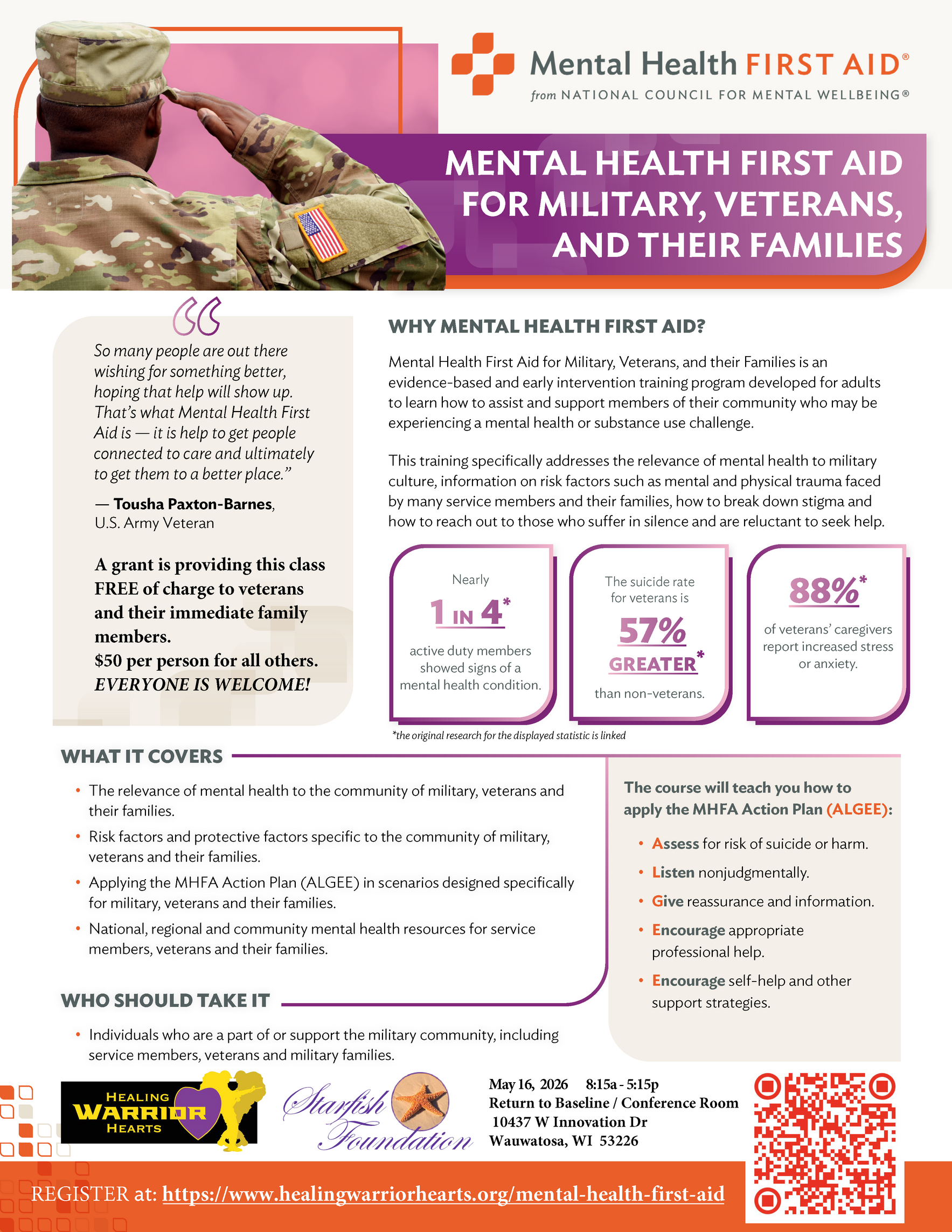 Mental Health First Aid Military/Veterans and Their Families image