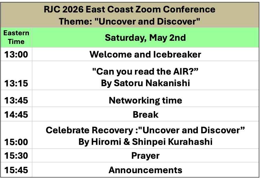 RJC East Coast Zoom Conference image