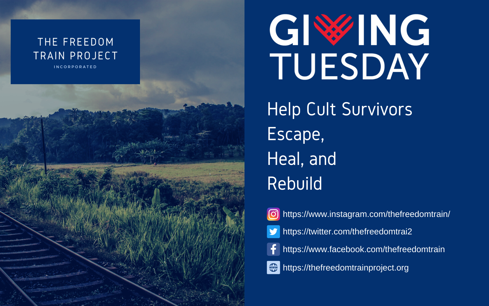 Join the #GivingTuesday Movement and help cult survivors in need! image