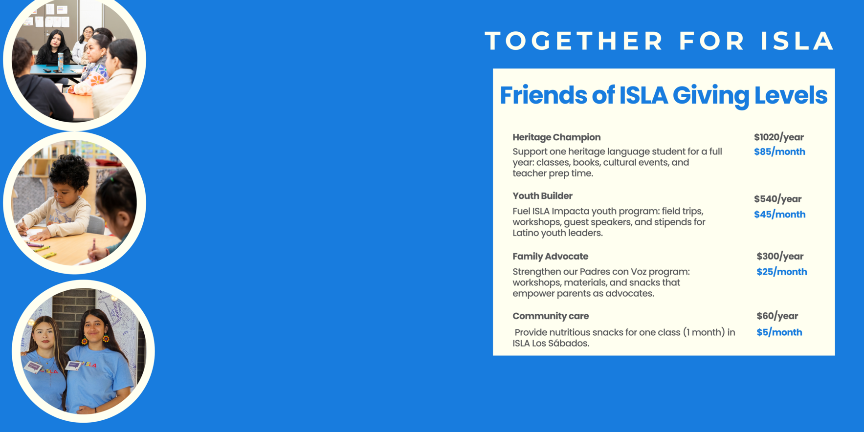 Embrace ISLA This Fall: Be a Friend, Be a Partner, Be Community image