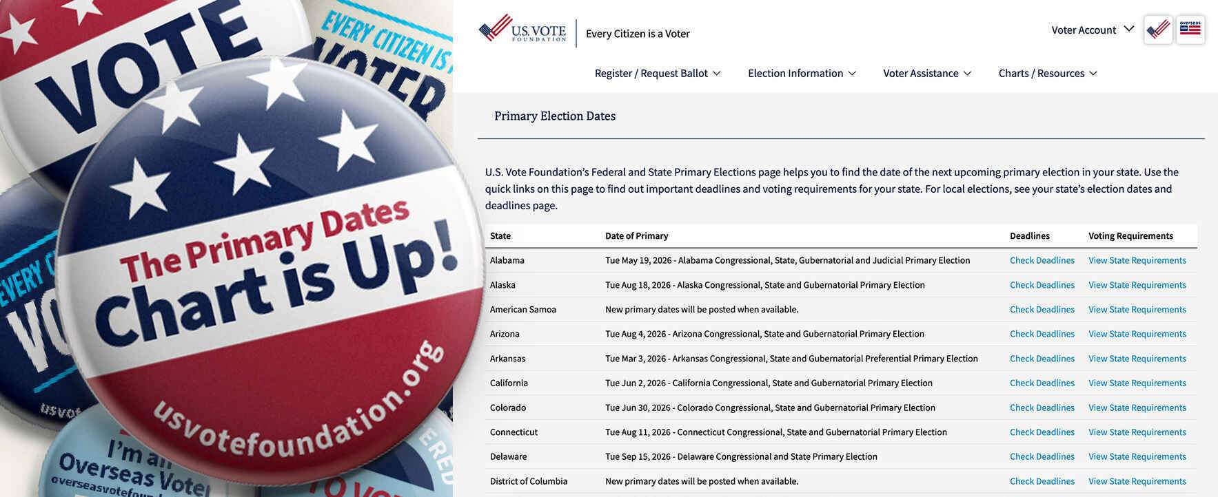 Join U.S. Vote Foundation in our Midterm Mobilization 2026 Campaign image