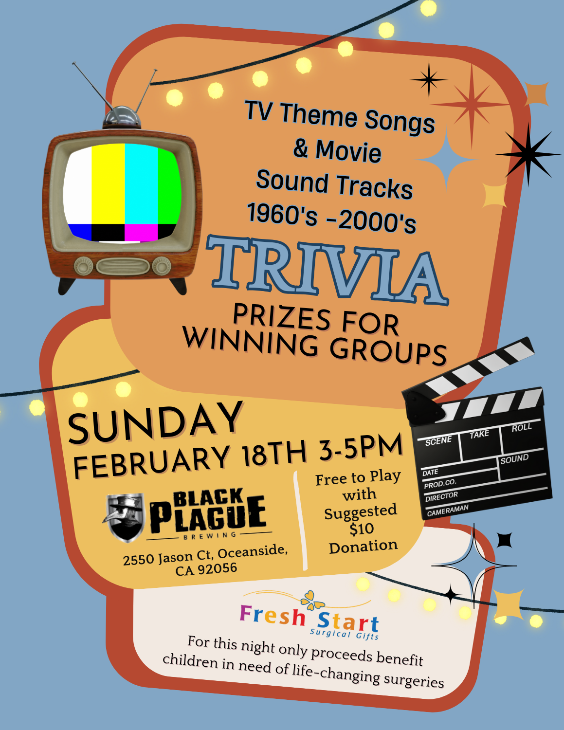 TV Theme Songs & Movie Sound Tracks Trivia at Black Plague Brewing image