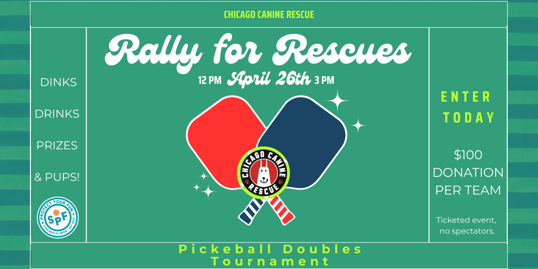 Find a partner, and join the Rally for Rescues Pickleball Tournament image