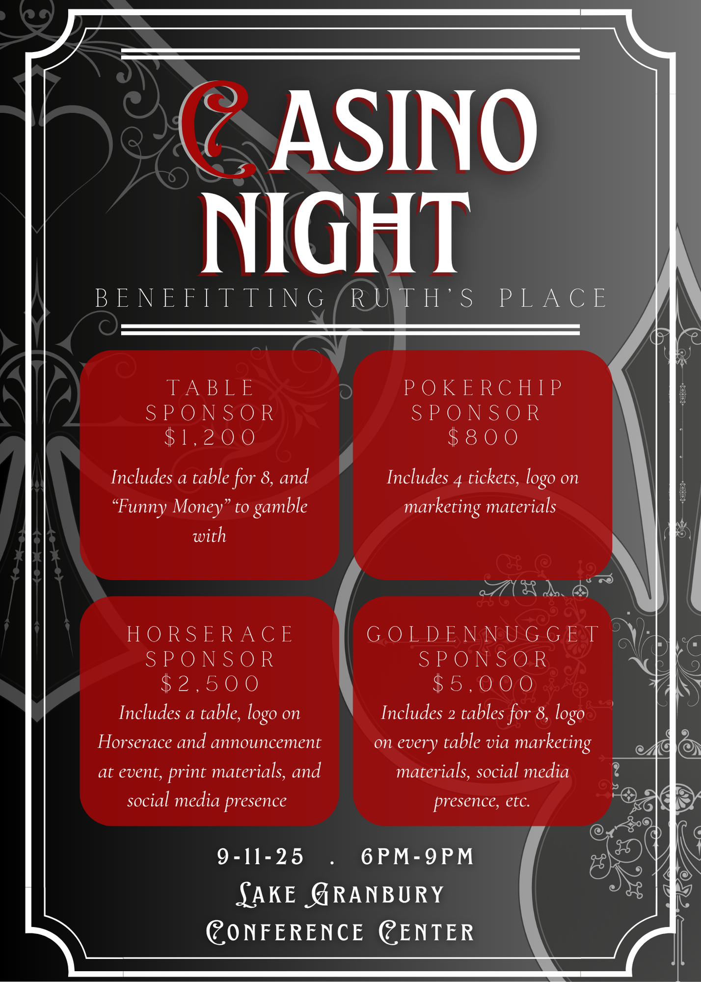 Roll the Dice for a Healthier Hood County!  Join us for Casino Night — September 11, 2025 image