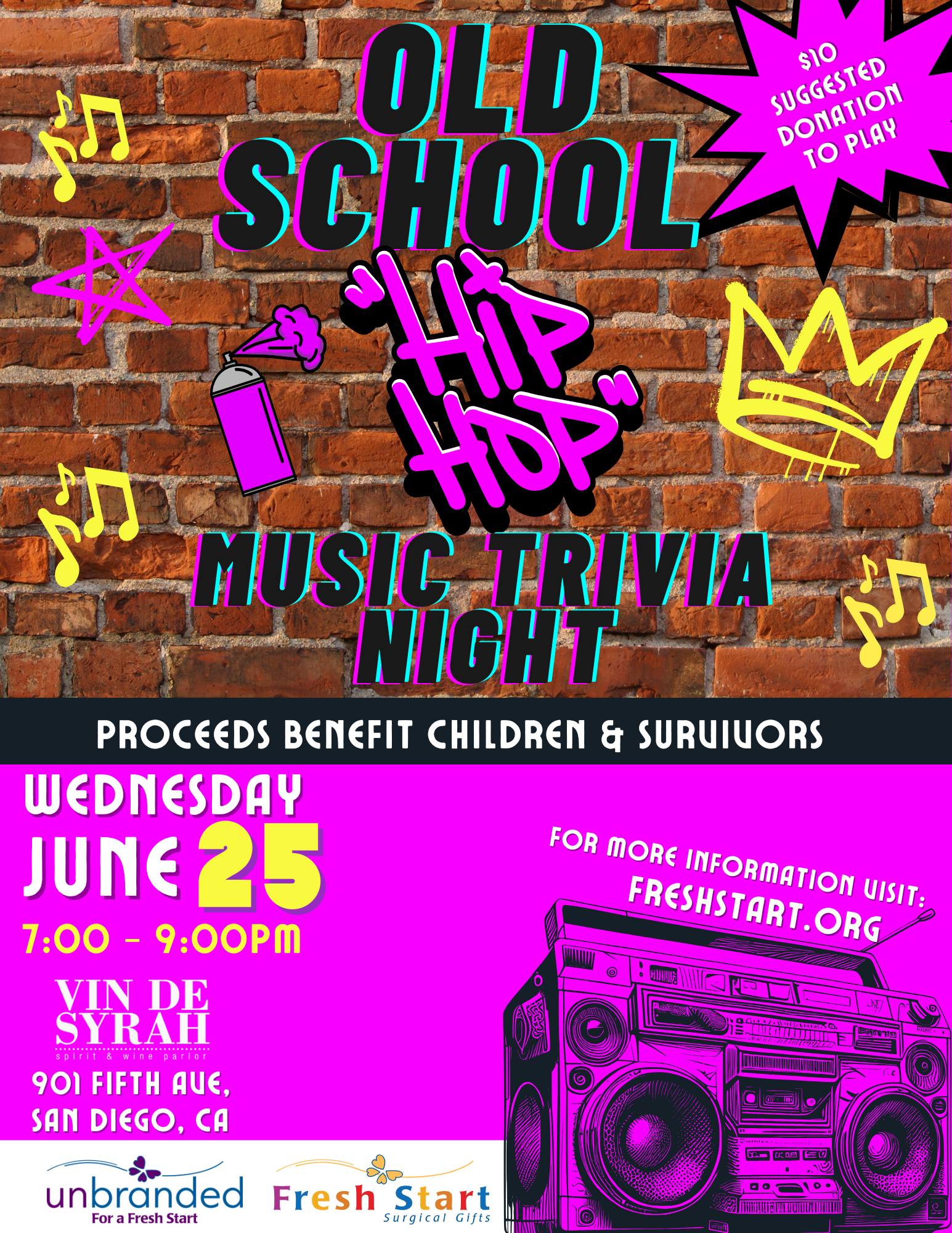 Old School Hip Hop Music Trivia Night at Vin De Syrah image