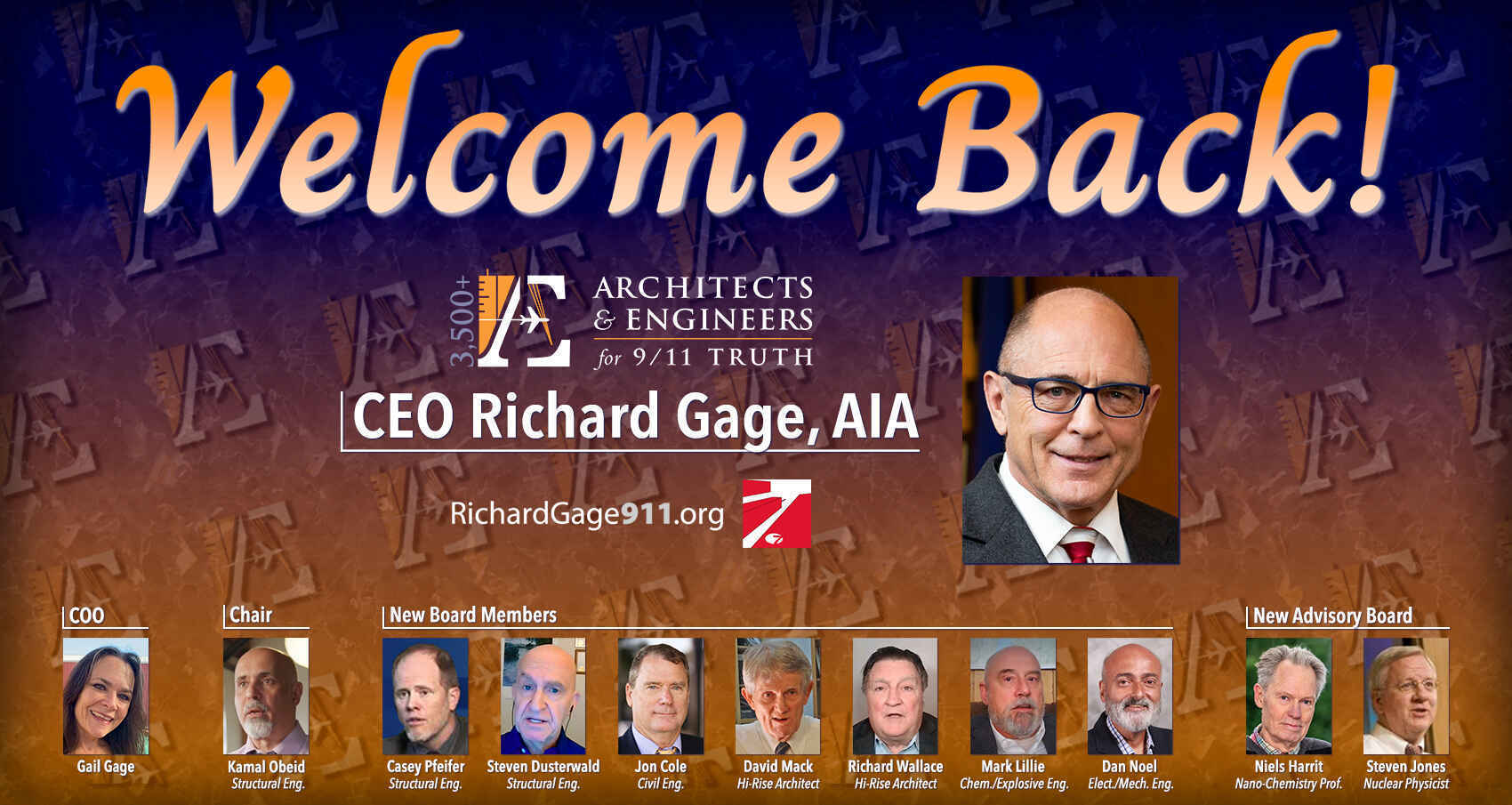 SUPPORT Richard Gage, AIA & Your New Board of A/E's! image