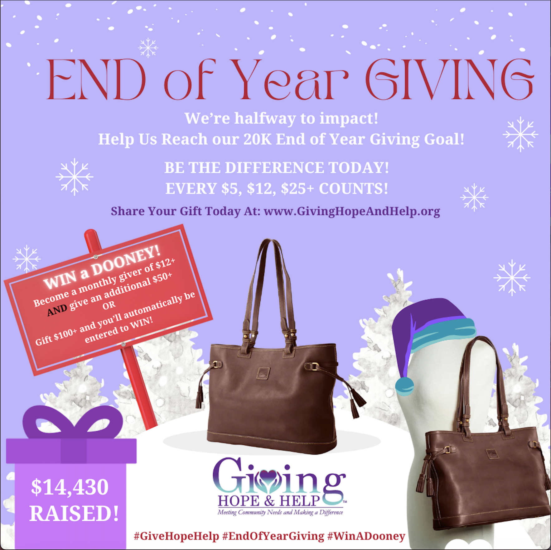 Thank You for Helping Us Reach Our 2025 End of Year Giving Goal of $20,000! image