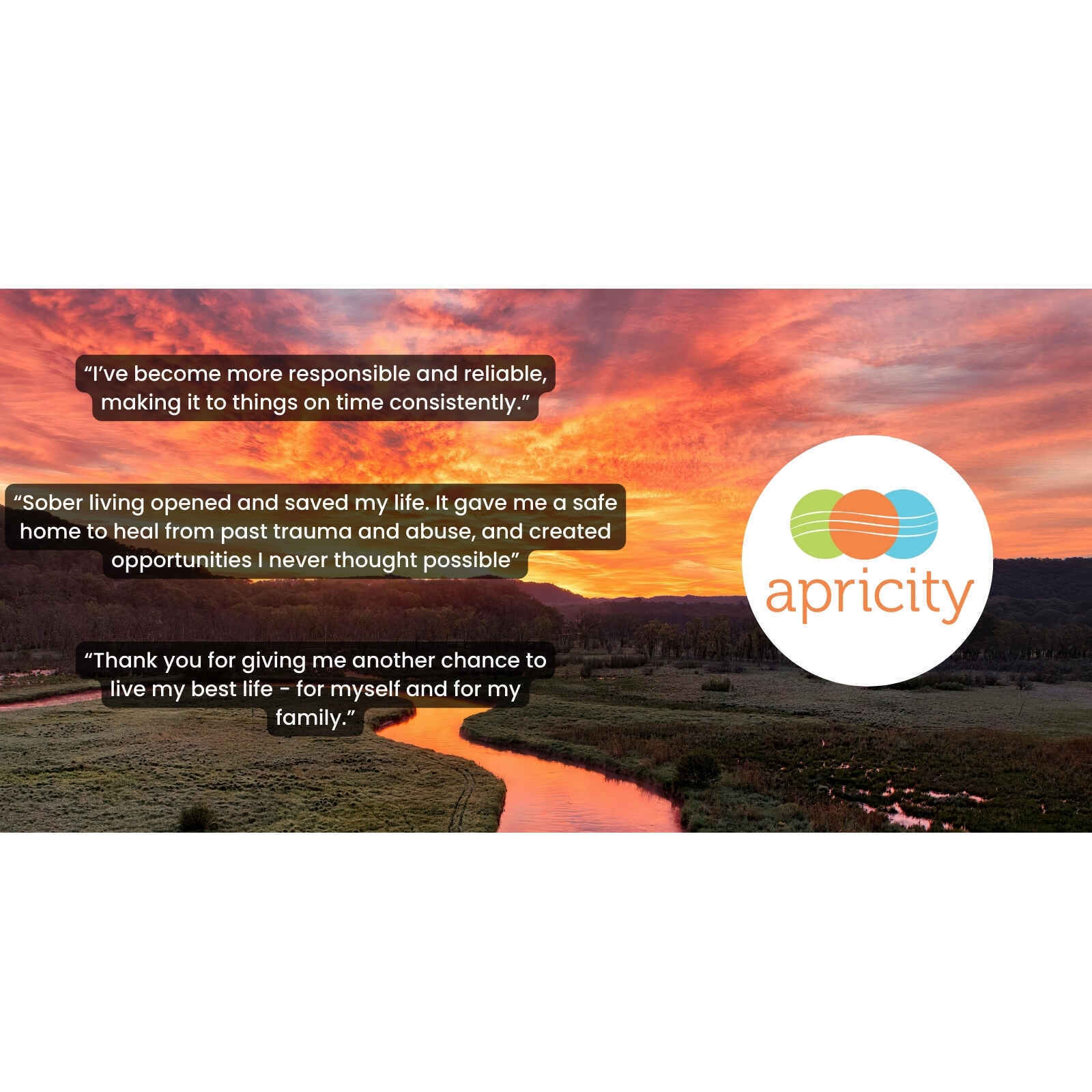 Click the Donate button to give online or mail a gift to Apricity at 4764 Integrity Way, Ste. 312, Appleton WI 54913. image