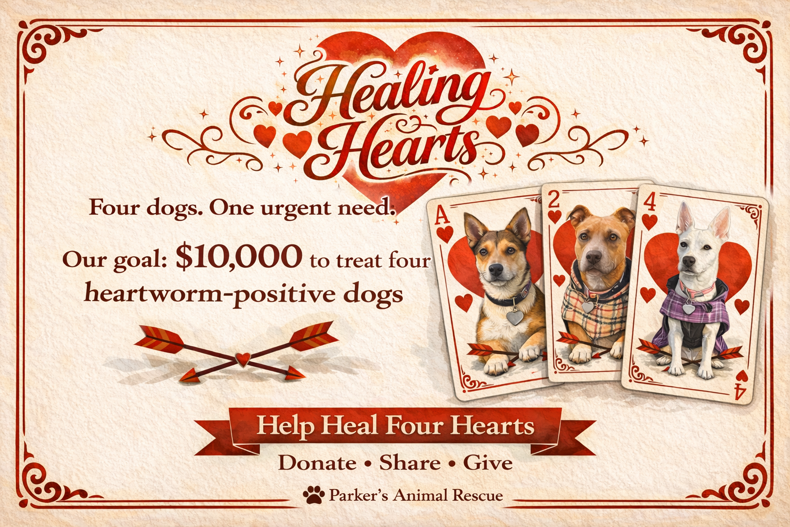 Help Four Dogs Heal from Heartworm image