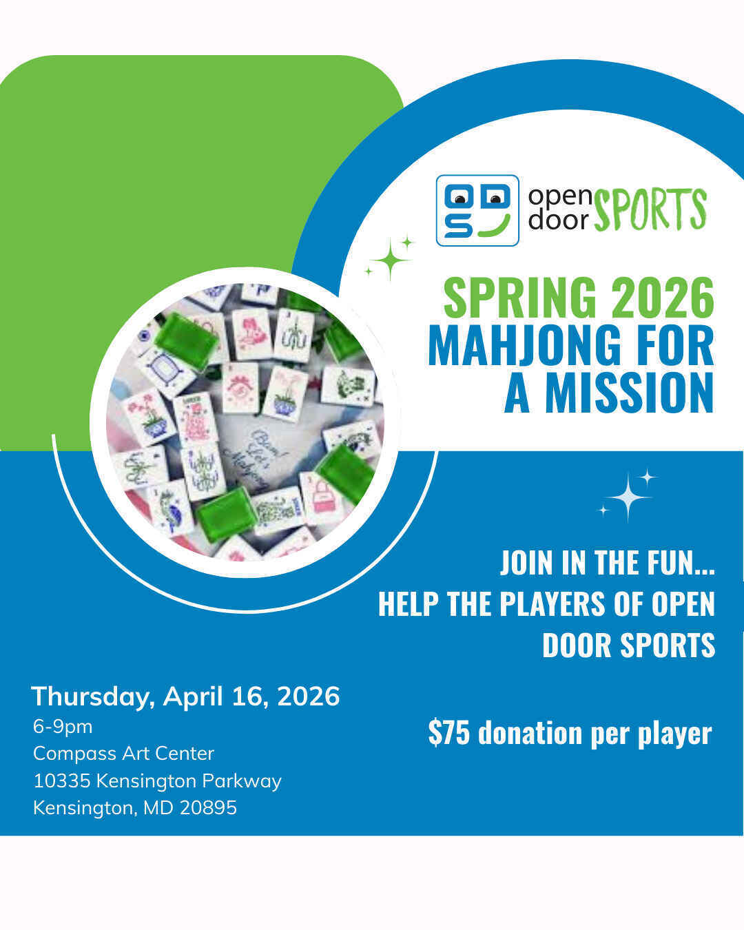 Join us for an evening of fun playing Mahjong and raising funds for Open Door Sports image