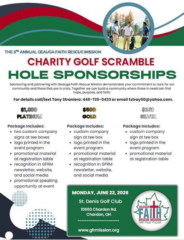 2026 Golf Fundraiser Hole Sponsors  image