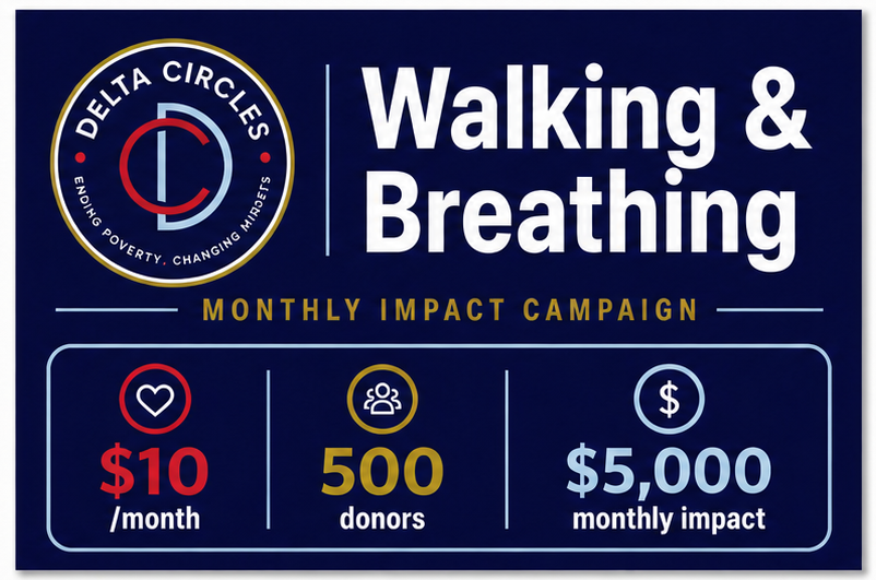 Join the WALKING AND BREATHING Monthly Impact Campaign image