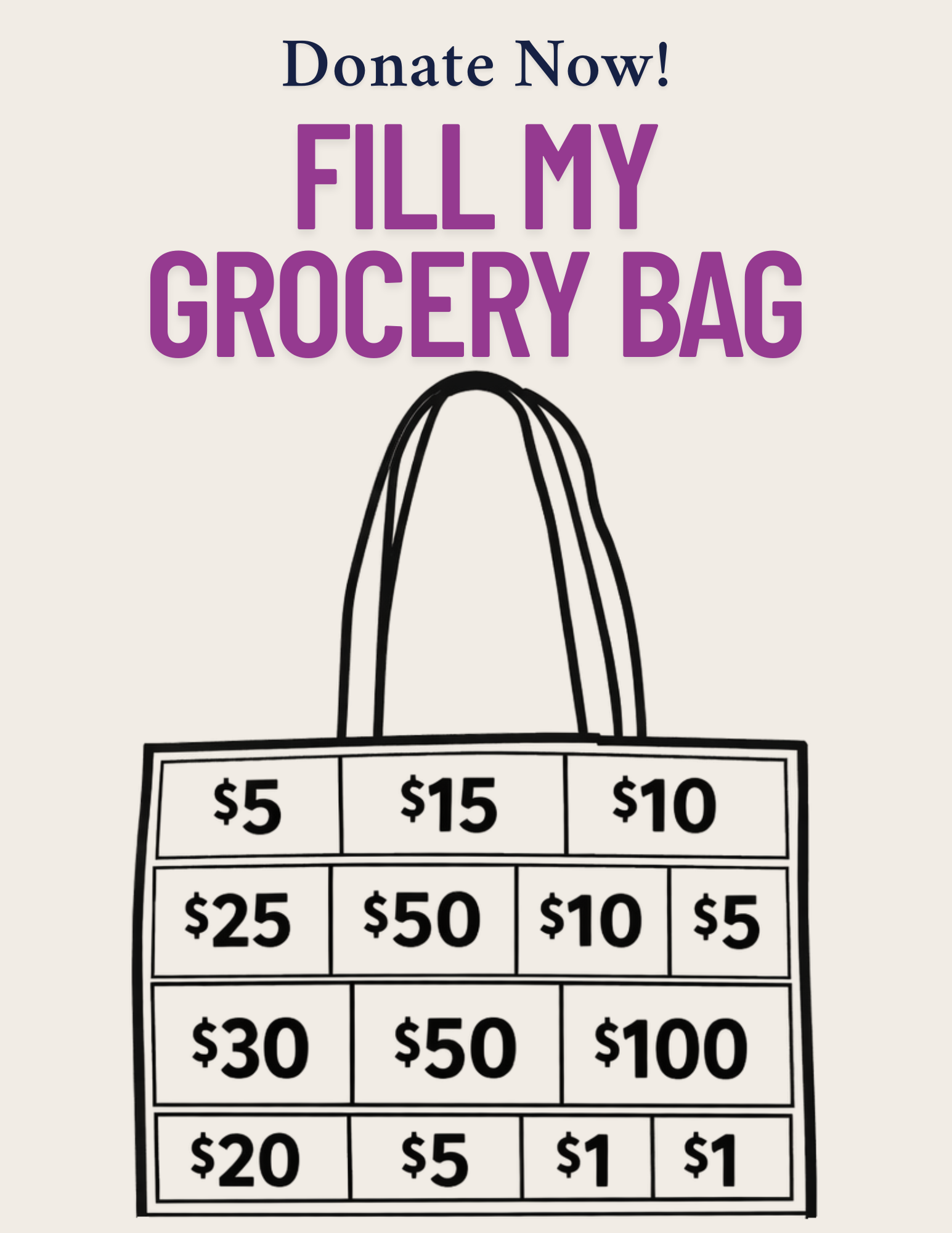 Fill my Grocery Bag Fundraiser image