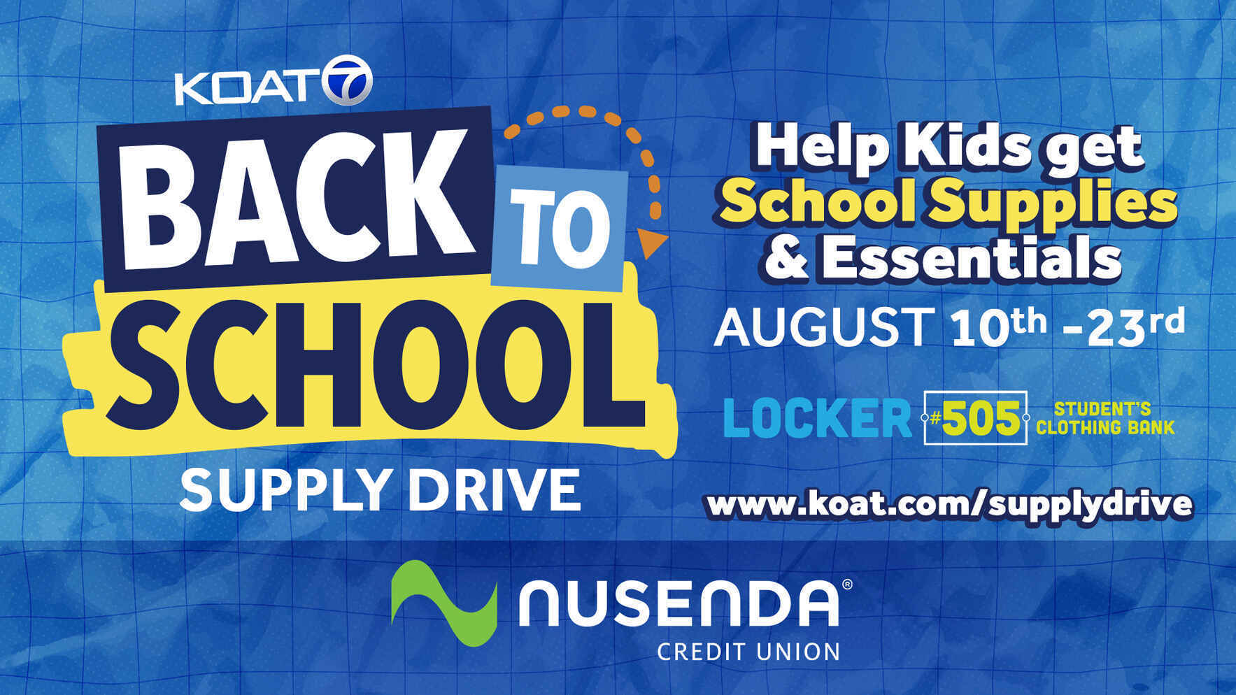 Donate Now! Help KOAT 7 Provide School Supplies, Backpacks, Clothing, Personal Hygiene Items, & More! image