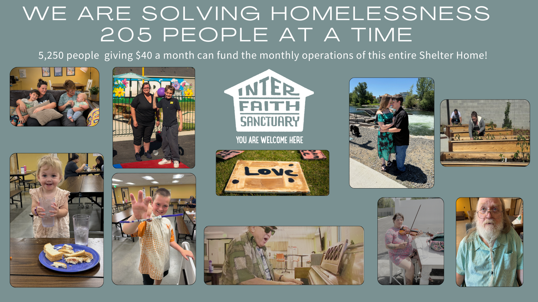 You can help us solve homelessness 205 people at a time! image