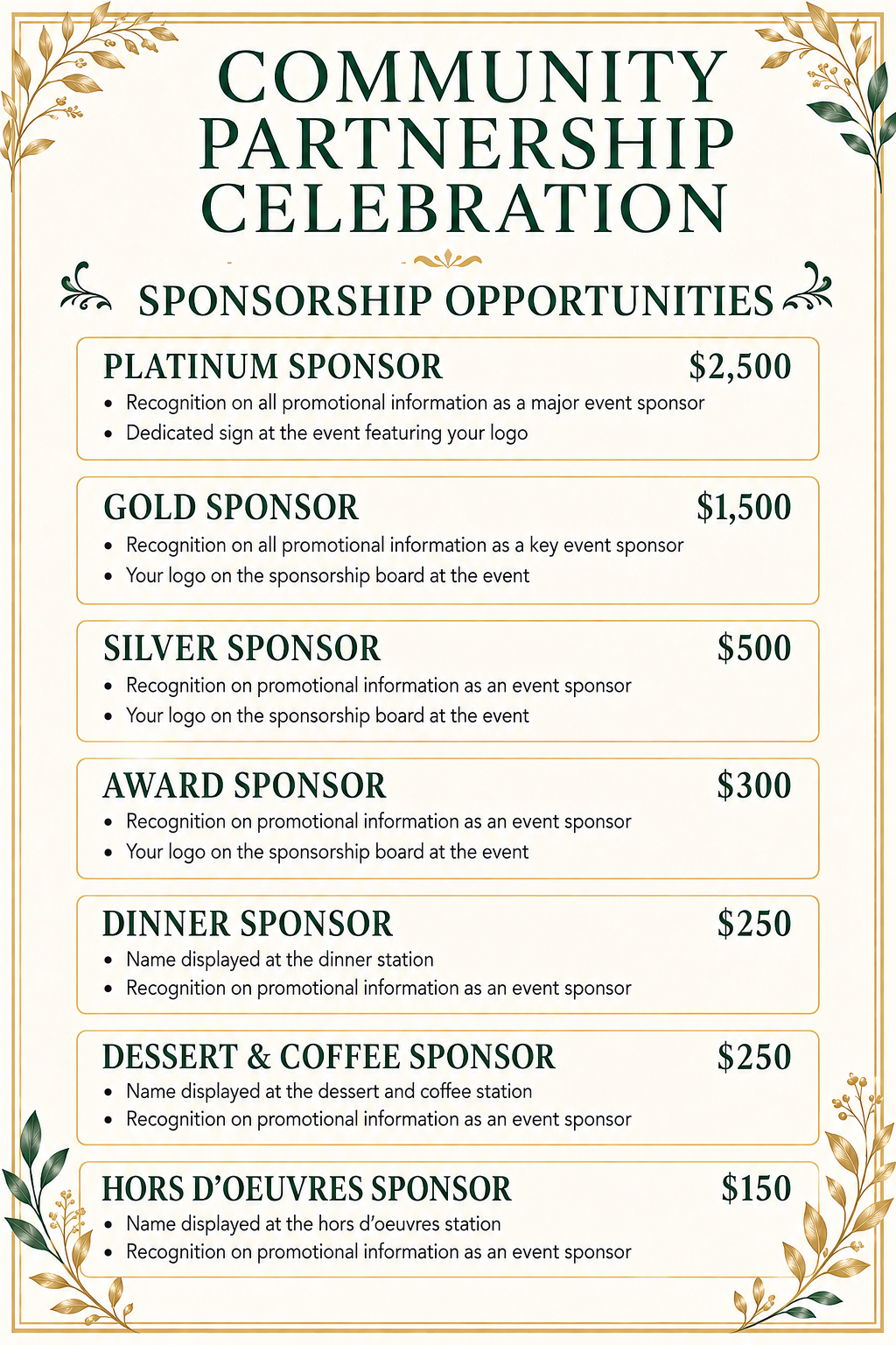 Sponsor Our Community Partnership Event image