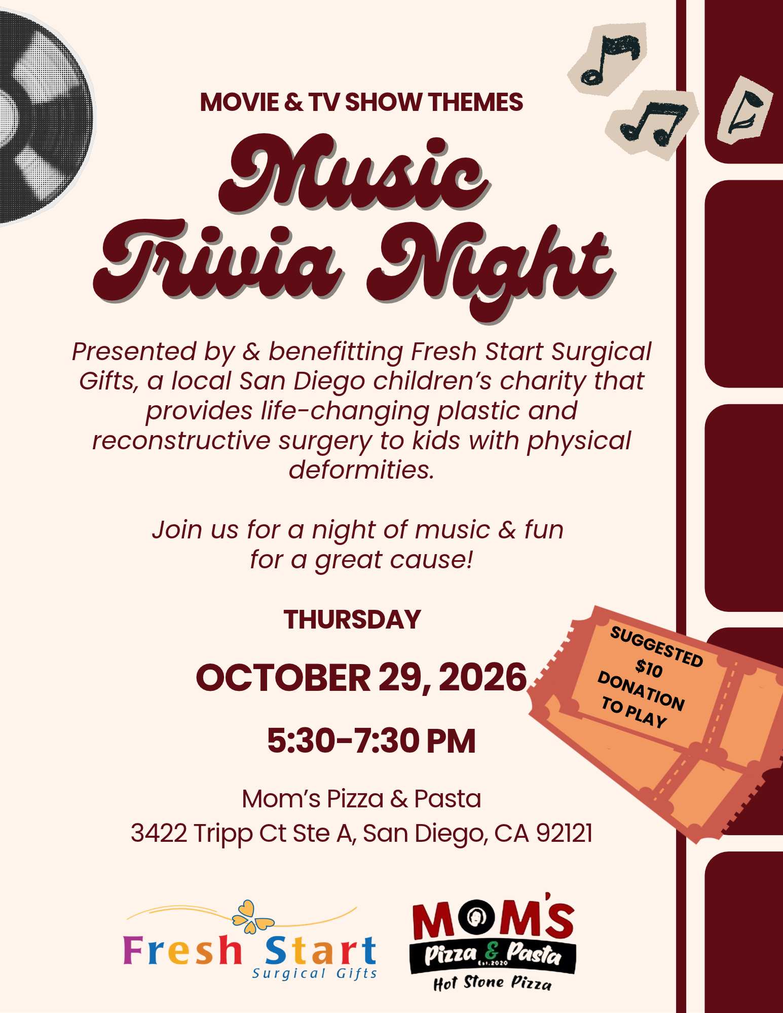 Movie & T.V. Show Themes Music Trivia Night  image