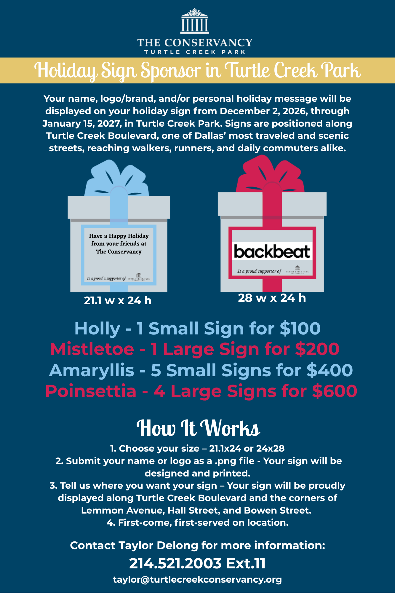 Holiday Sign Sponsor in Turtle Creek Park image