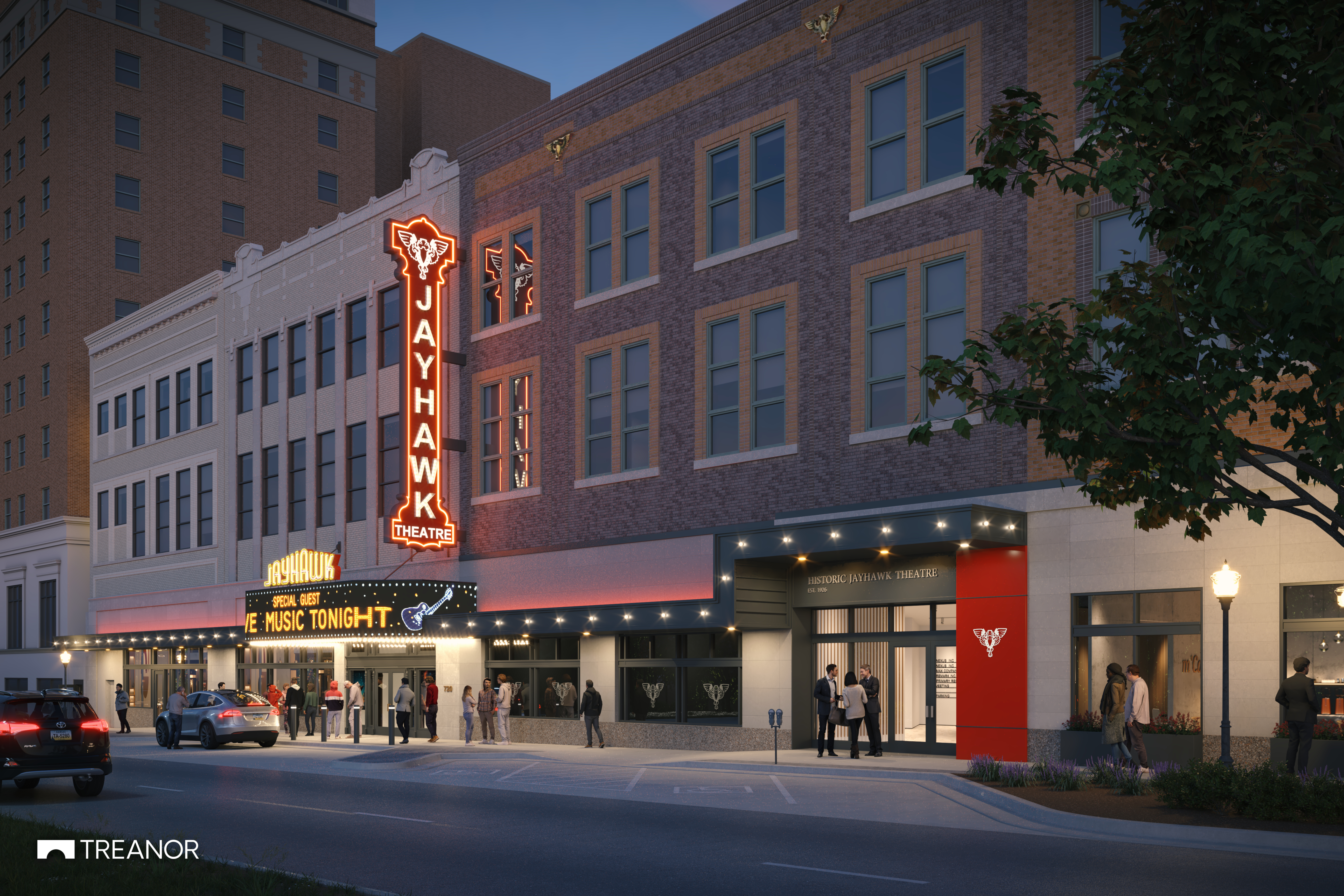 Exterior of the Jayhawk Theatre main entrance