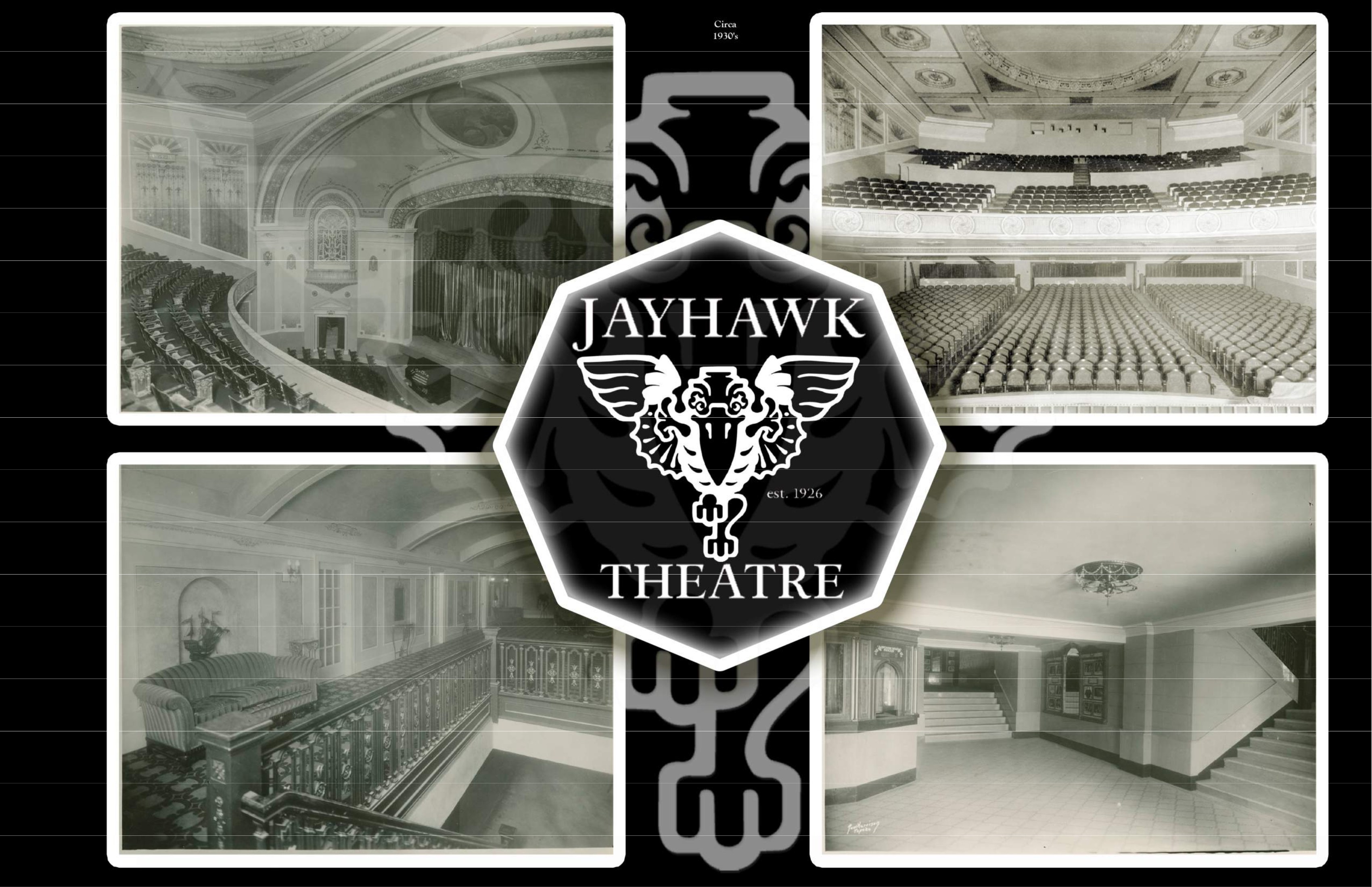 Historic renderings of the Jayhawk Theatre